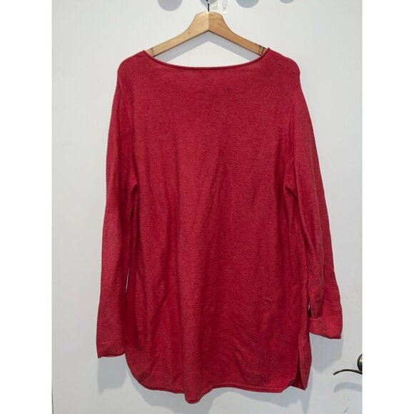 EILEEN FISHER Red Long-Sleeve Loose Fit Knit Sweater Top Women’s Casual Style Si - Picture 4 of 10